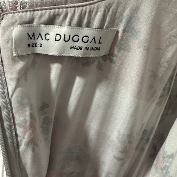 Anthropologie Mac Duggal size 2 Sleeveless Tiered Ruffle Floral Midi Dress - Picture 10 of 10